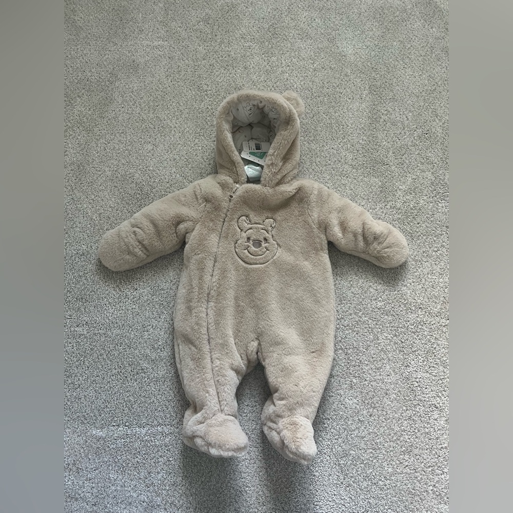 Disney Baby Winnie the Pooh Fleece Bunting Suit 3-6 Month Size